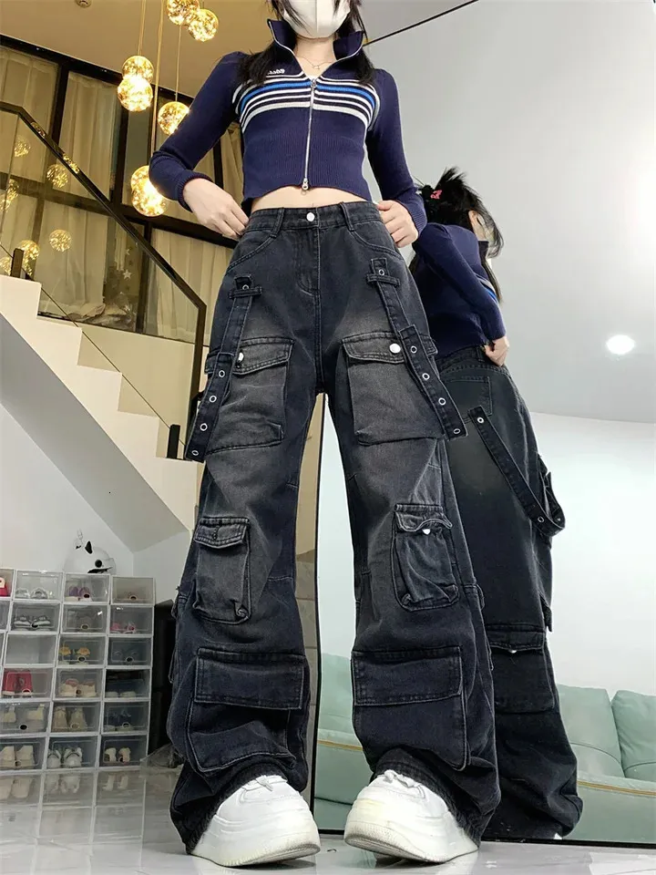 Jean Gothique Américain Surdimensionné Taille Haute – Streetwear Déchiré Anime Y2K – Pantalon Droit Ample Avec Fermeture Éclair Pour Homme Et Femme Du 26,56 € | DHgate