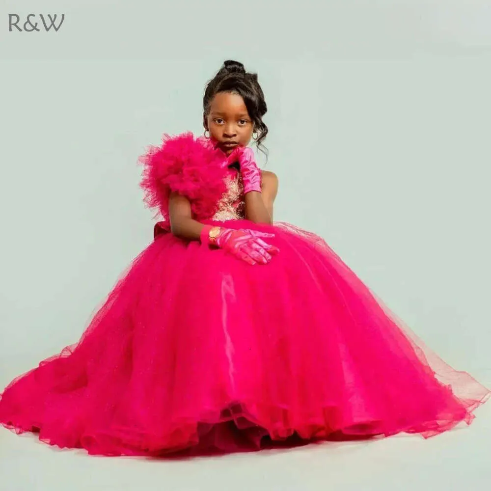 Pink Junior Dresses Party Tulle Tiered Dress, Hot Pink Dresses For