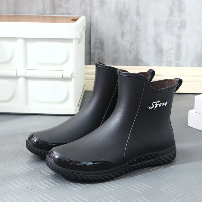 DHgate Waterproof Rubber Rain Boots for Men Non Slip Thick Soled Kitchen and Outdoor Shoes Shoes Accessories