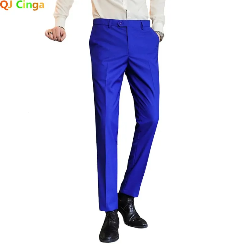 Slim Fit Royal Blue Formal Pants Royal Blue Men's Pants For Party