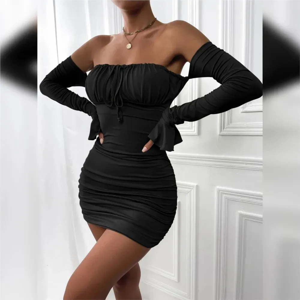 Flared Lace Mini Dress with Push-Up Top and Shoulder Wrap - Sexy and Tight Flared Lace Mini Dress with Push-Up Top and Shoulder Wrap - Sexy and Tight