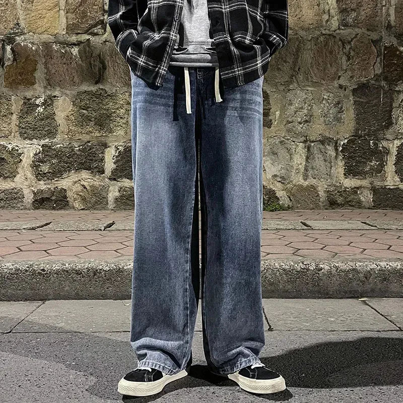 2025 SpringSummer Mens Jeans Street Wide Leg Pants From Xue04