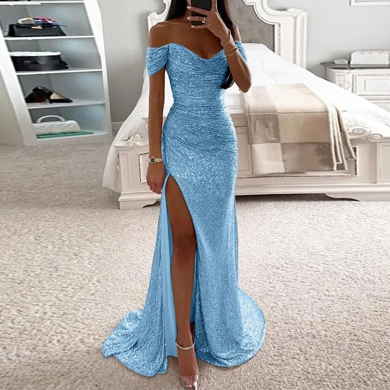 Sexy Off Shoulder Strapless Pure Color Package Hip Bodycon Dress Sexy Off Shoulder Strapless Pure Color Package Hip Bodycon Dress