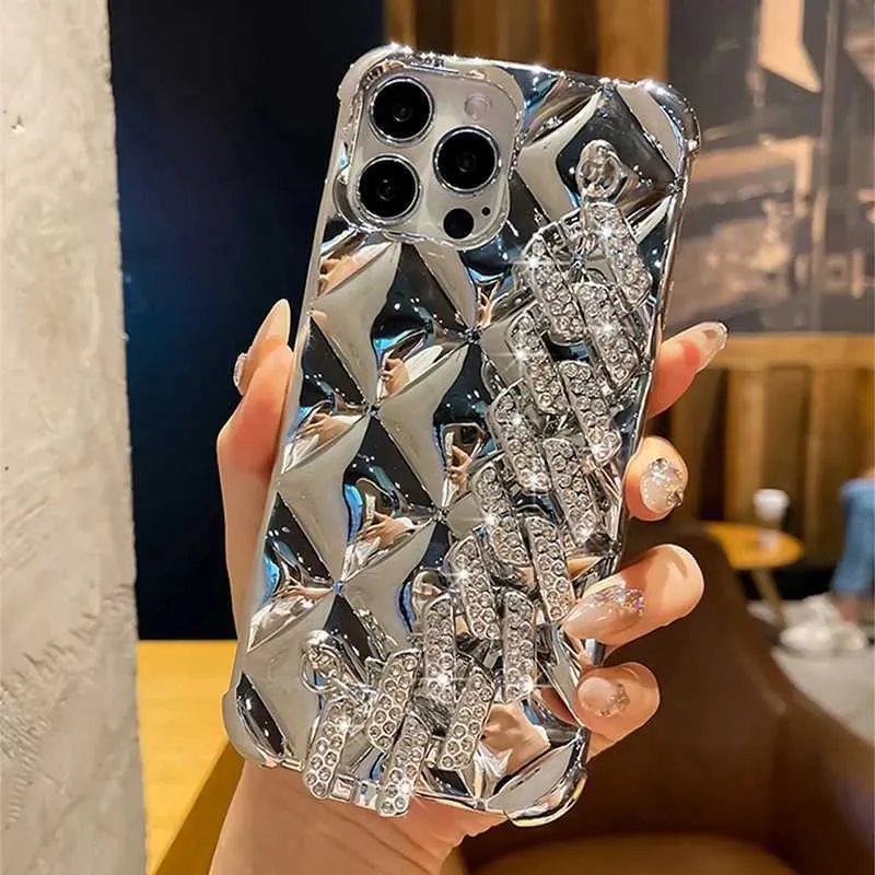 Custodia Per Telefono In Silicone Con Cordino Glterato Di Lusso - Foto 7