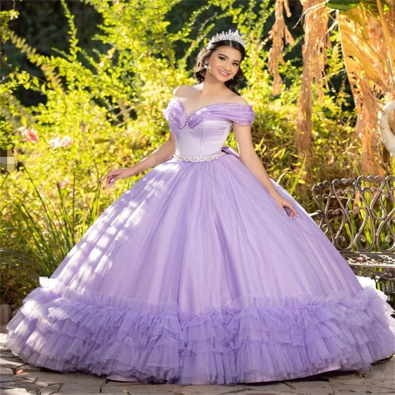 Princess Lilac Quinceanera Dresses Off Shoulders... From Bridalstore,  $153.68 | DHgate.Com