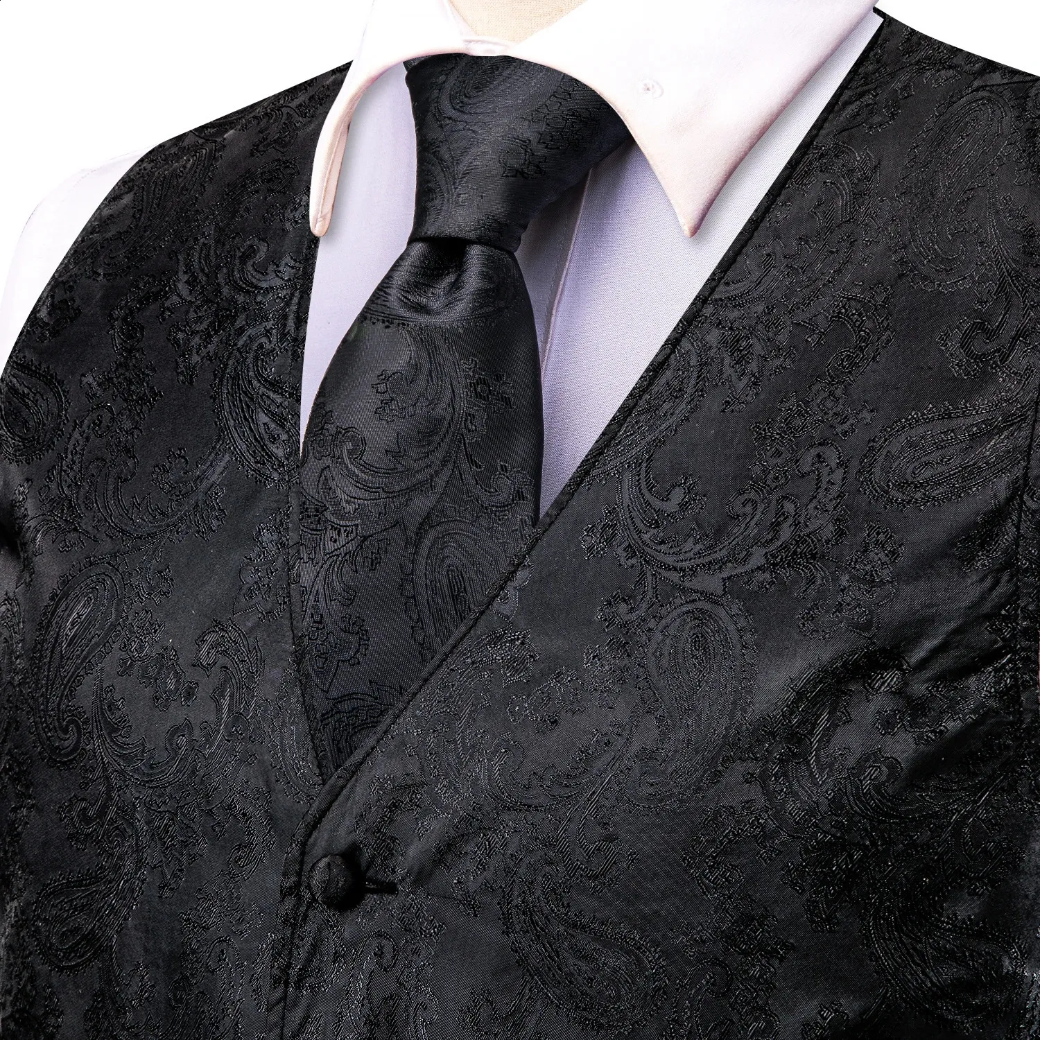 Gilet Formel Homme élégant Gilet Homme Soie Cachemire - Ensemble 5