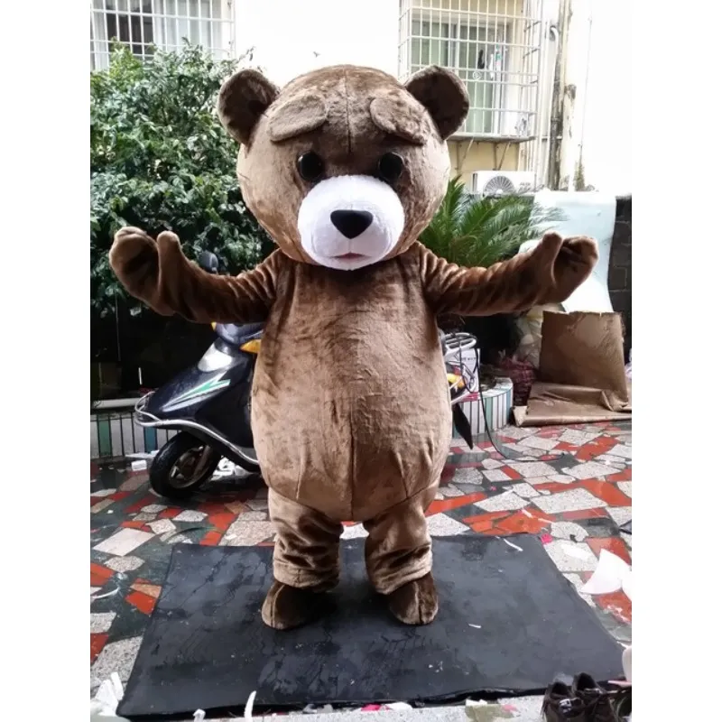 Cartoon Character Mascot Costume Plush Bear Outfit For Parties