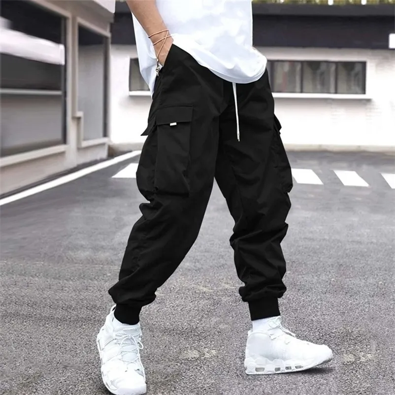 Mens Cargo Pants With Elastic Waist Casual Twill Cargo Pants With