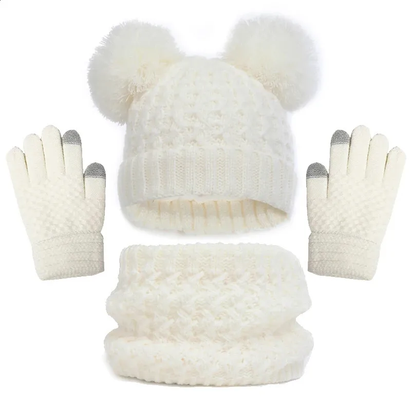 Fleece Lined Pom Pom Beanie Scarf Touchscreen Gloves Winter Set Winter Hat and Gloves Set for Women, 3-in-1 Fleece Lined Pom  main image 4