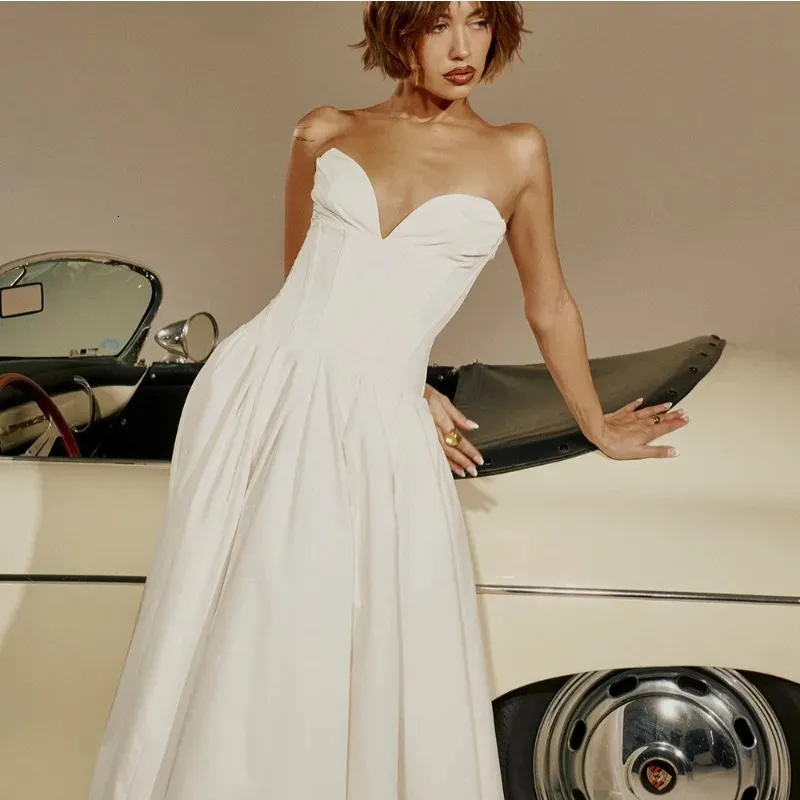 chinese dress ladies Horizon Strapless Textured Floral Midi Dress White XXL main image 1