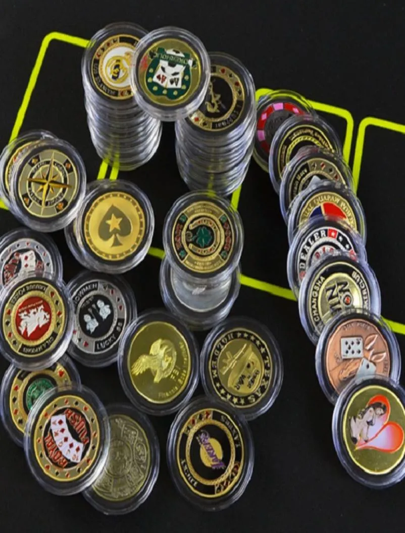 QYZXTH Pièce De Poker Porte-bonheur En Métal Doré – Set Souvenir Pour Casino, Texas Hold’em, Accessoire De Jeu – Style-22