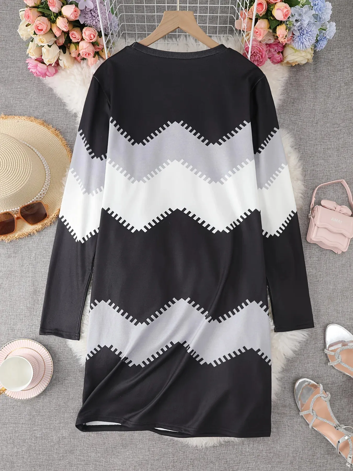 Fashionable Long Sleeve Knitted Oneck Sweater Dress for Women (1XL-5XL) Loose Knit Pullover Sweater Dress: Womens Oversized Pullover Sweaters, Plus  Size Long Sleeve Oneck Knit Dress, Casual Long Pullover For Women Sizes 1XL  5XL From Zara01, $7.44 | DHgate.Com