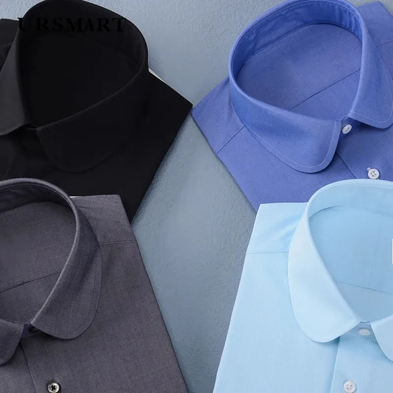 Customizable 100% Cotton Men's School Collar peter pan Collar shirt with French Cinks Customizable 100% Cotton Men's School Collar peter pan Collar shirt with French Cinks