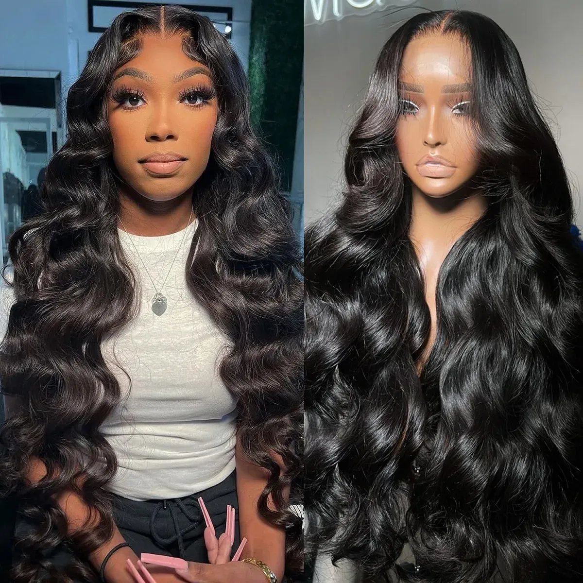 Wavy Curly Loose Lace Front Wig 24-26 inches!! Long Wavy Wig Women 24 Inch Natural Black Lace Front Wigs  main image 2
