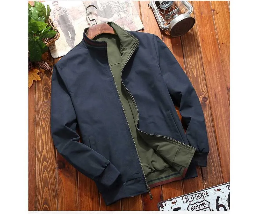 Z241010 Mens Bomber Jacket Reversible Windproof From