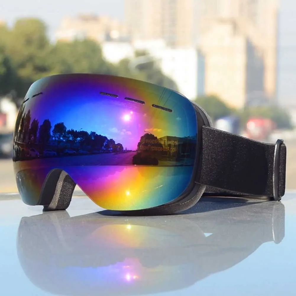 Produktbild von Hengrongshen Skibrille – Für Herren & Damen – Abnehmbare Linsen, Antibeschlag, Anti-Sand, UV400-Schutz – Mit Verstellbarem Band, Belüftung – Auch Für Brillenträger Geeignet