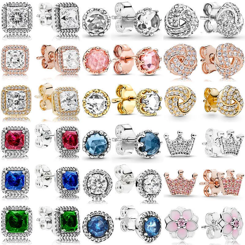 925 Sterling Silber Quadratische Blumen Ohrstecker Für Damen_voghion.com
