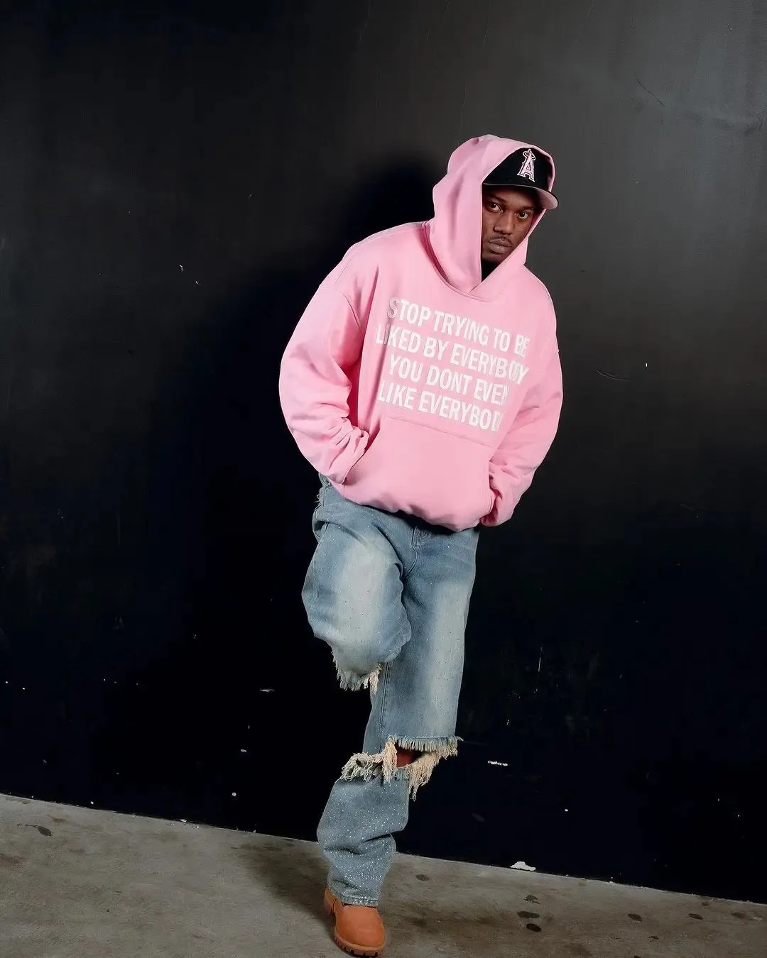 Oversized Y2K Hoodie: Pink Letter Graphic, Loose Fit, Unisex Style