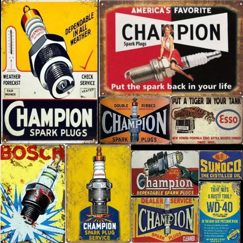 Vintage Metal Tin Sign Retro Garage Wall Decor,... From Swagger_fashion ...