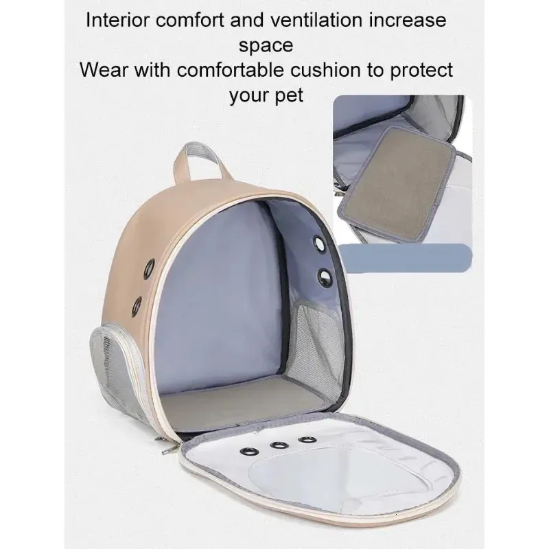 2025 New Pet Supplies PU Portable Travel Outdoor Backpack For Cats Dogs And Transparent Breathable Shoulder Bags_voghion.com