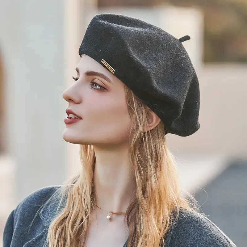 Qinfren Chapeau Béret Français Classique Pour Femme - Bonnet Élégant Automne Hiver