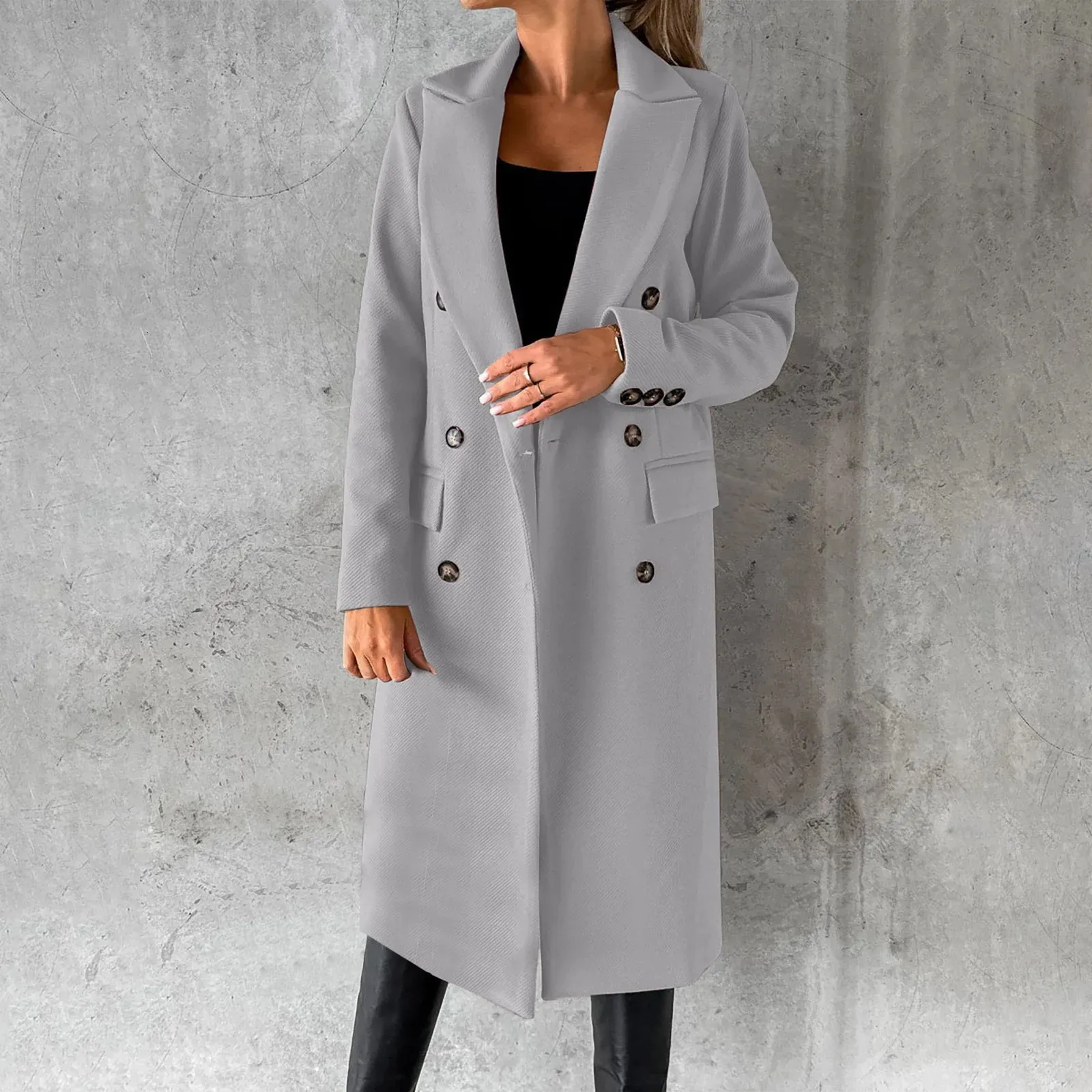 Capo Di Pavone A Doppio Petto Da Donna Elegante Trench, Giacca