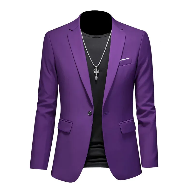 Blazer Costume Pour Homme - Unicolore, Coupe Moderne - Polyester/viscose/élasthanne - Pour Bureau, Mariage, événements Professionnels