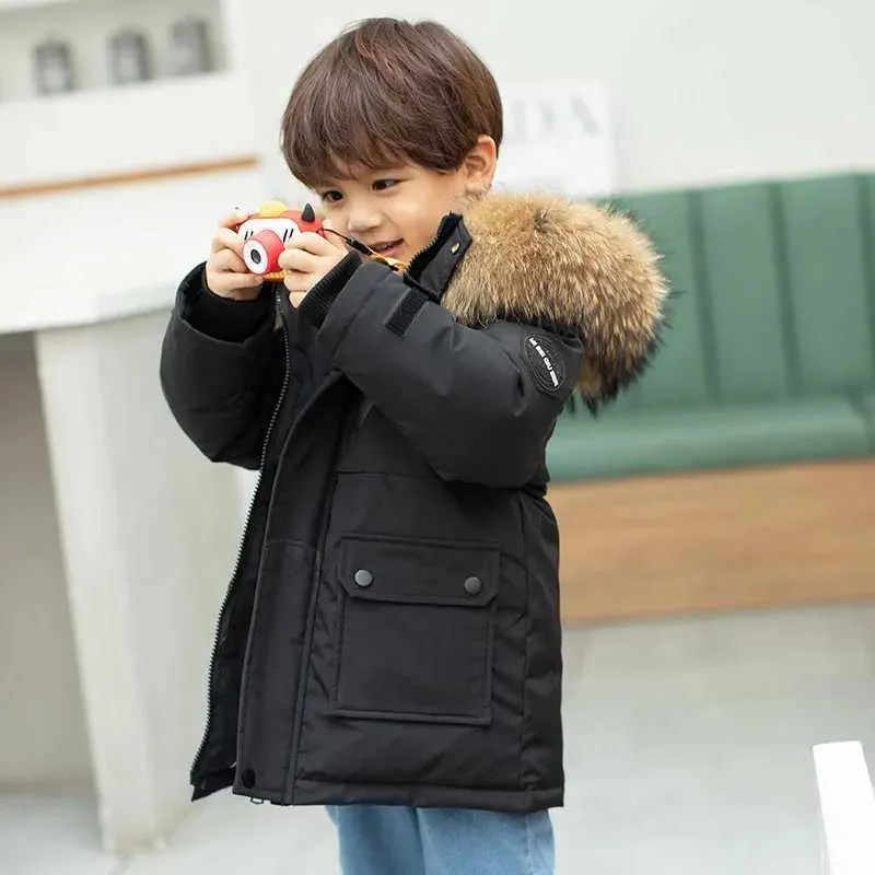 Veste Hiver Garçon Manteau Duvet Chaud Doublure Polaire | Fermeture éclair Pour Enfants 1-7 Ans | Idéal Jeu Extérieur