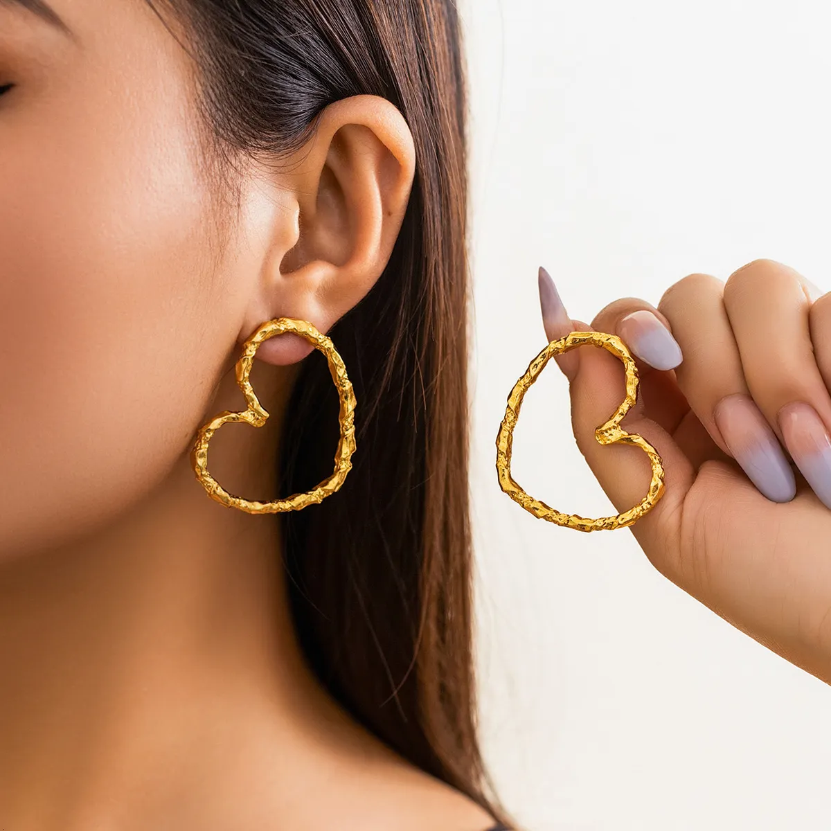 Round & Semicircular Dangle Earrings - Minimalist Hollow Hoop Earrings With Tassel For Women