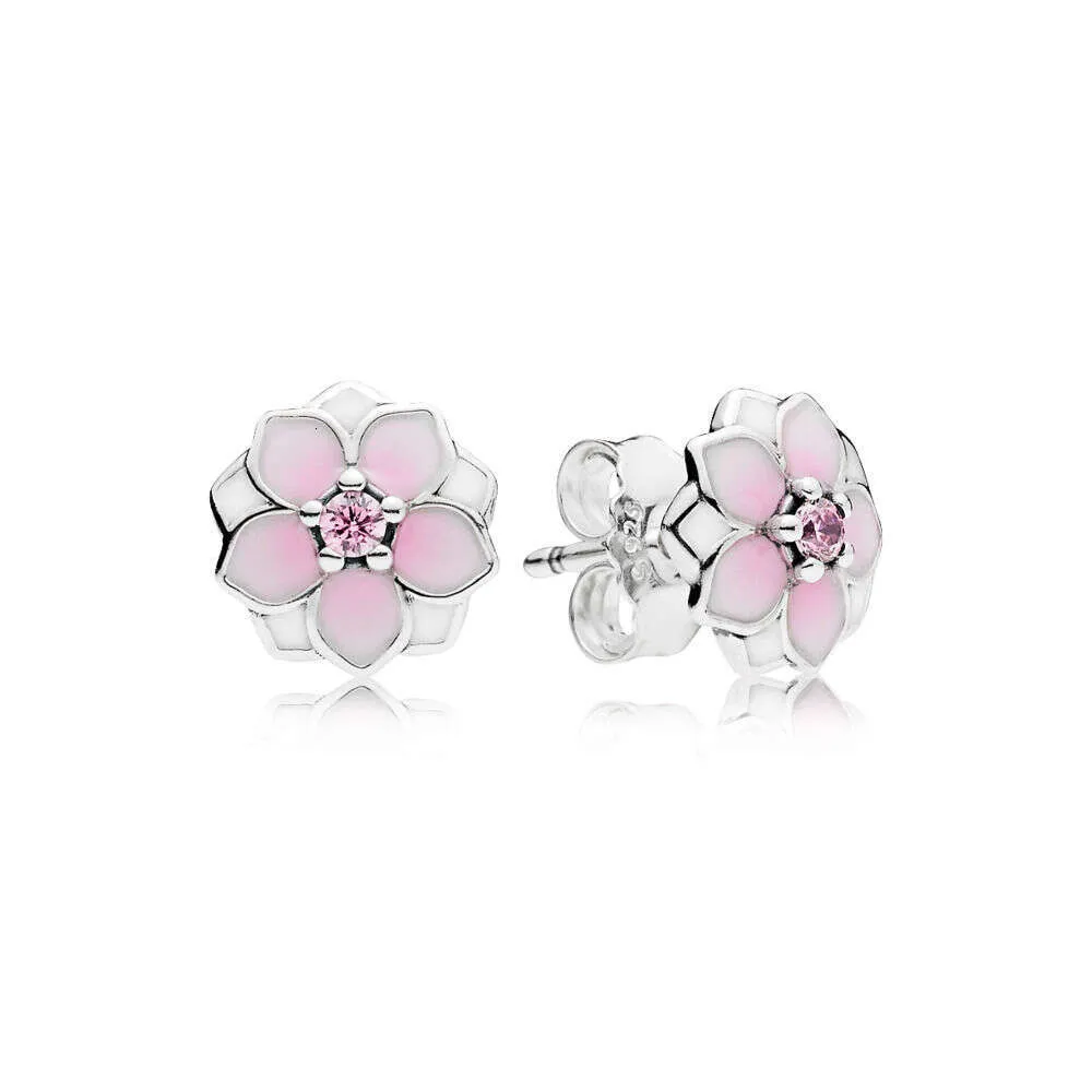 Ohrstecker aus 925er Sterlingsilber mit klarem, quadratischem, funkelndem Halo-Blumenkranz – ein perfektes Schmuckgeschenk für Damen, ideal für Hochzeiten und andere festliche Anlässe._voghion.com
