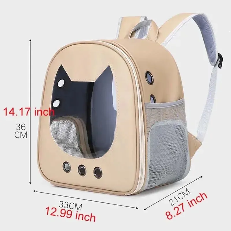 2025 New Pet Supplies PU Portable Travel Outdoor Backpack For Cats Dogs And Transparent Breathable Shoulder Bags_voghion.com