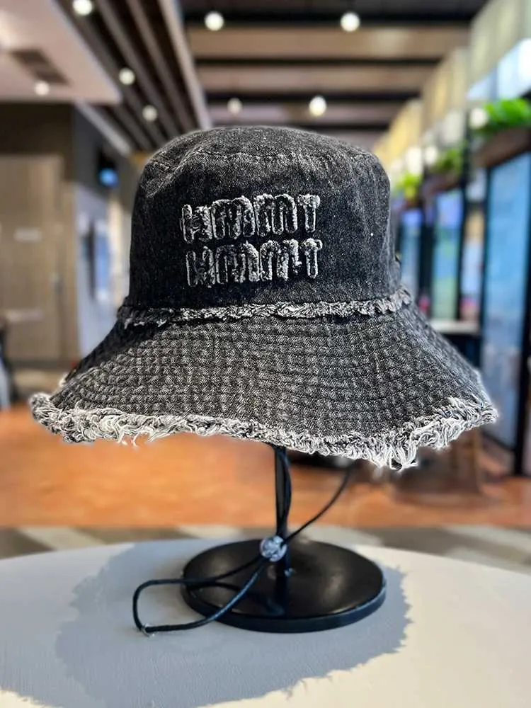 Wide Brim Bucket Hat Distressed Denim Fisherman Style Spring  display picture 3