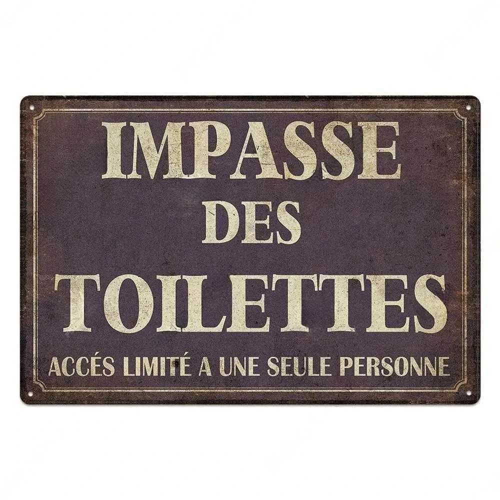 Targa in metallo divertente per bagno e WC, 20,3 x 30,5 cm