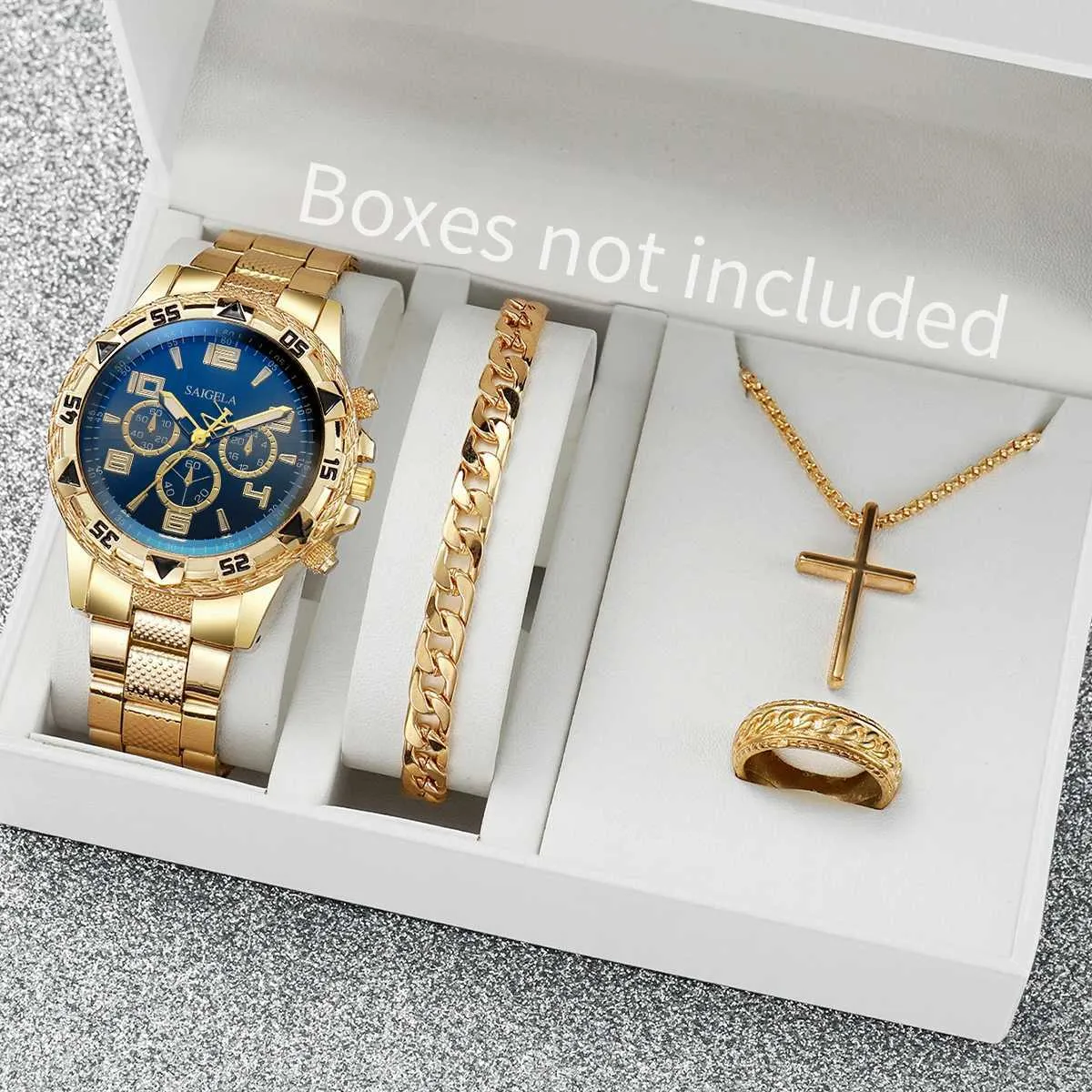 Fashion Mens Watches Set Analog Quartz Gold... From Oriental_bell1, $11 ...