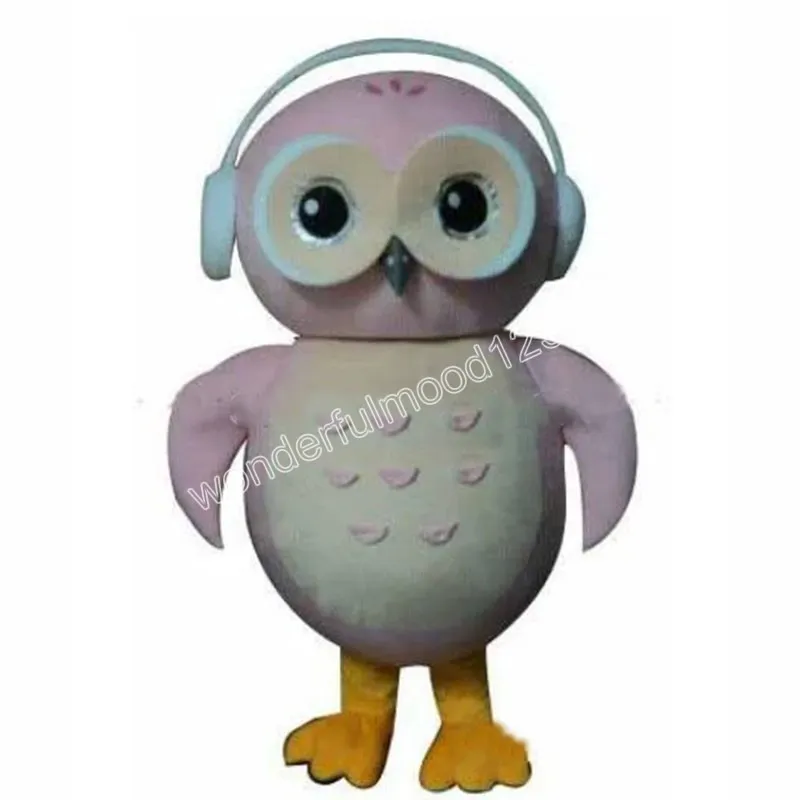Cute Pink Owl Mascot Costume: Unisex Adult Fancy Outfit for Carnival ...