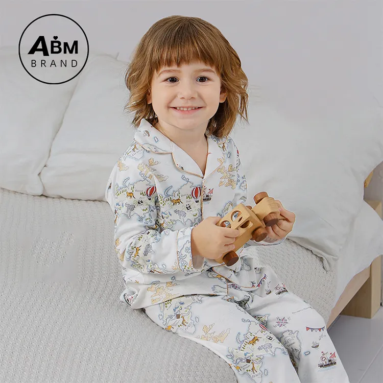 Cozy Kids' Cotton Pajama Sets Unisex Long Sleeve Nightwear, Soft Comfy! Plaid Styles Shop Now!