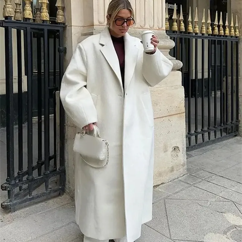 Save Big on Bulk Long Overcoat Women's Women's Oversized Solid Woolen Lapel  Long Sleeve Coat, Fashion Warm Winter Long Overcoat Best Deals on DHgate