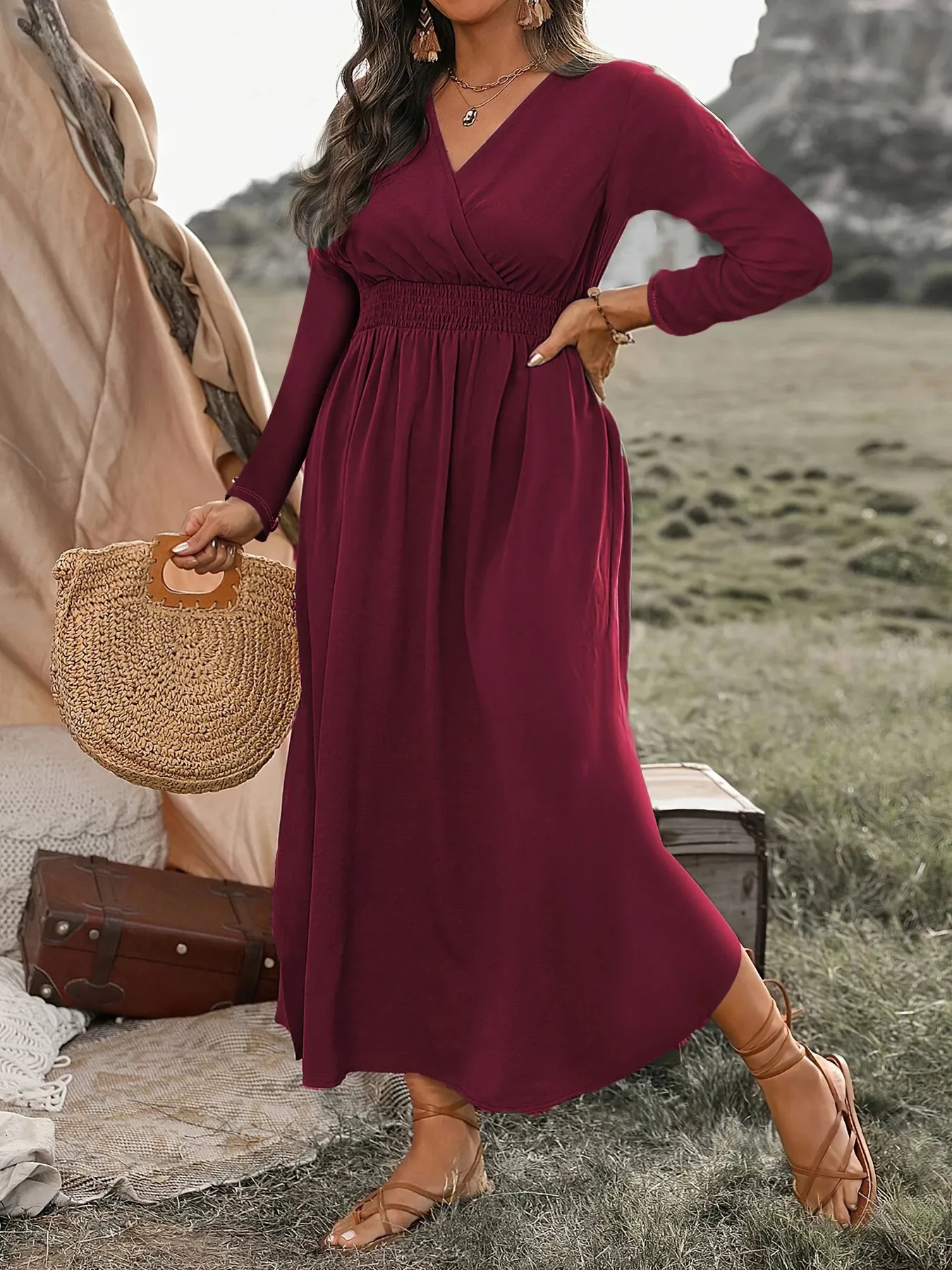 Plus Size Floor-Length Knit Tunic Dress with V-Neck and Short Sleeves for  Autumn from Dhgate Urban Sexy Dresses - price 29.8