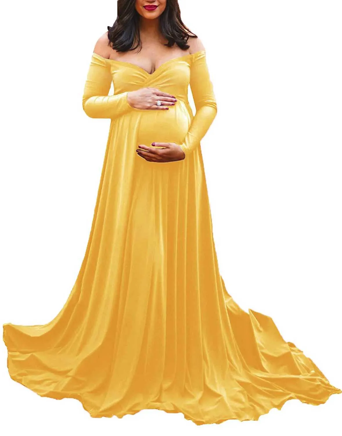 white christmas dresses Freda Maternity Chiffon Unique Boho Dresses L-XXL / Green