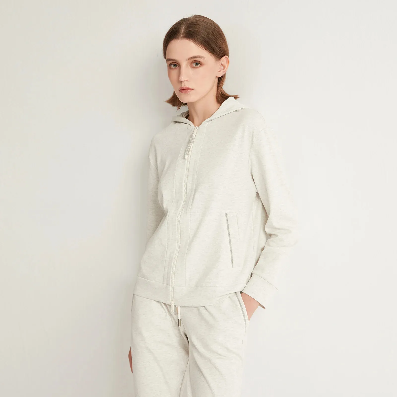 Sweatshirt Femme à Capuche - Manches Longues, Poches, Rayures, Cordon De Serrage, Tissu Doux Et Confortable - 5