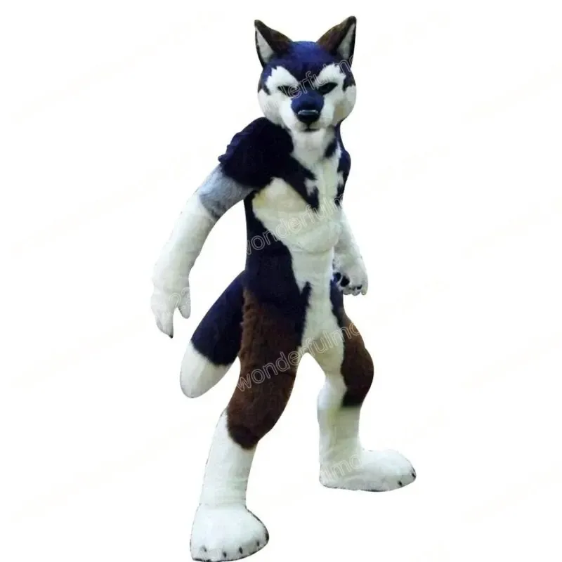 Performance Fur Husky Dog Fox Mascot Costume Cartoon Carnival Halloween ...