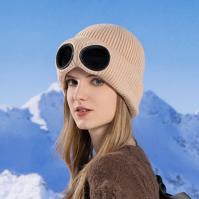 Save Big on Bulk Foreign Winter Hats Mens Winter Hats With Ear Flaps,  Winter Ski Hats: Warm Knitted Headwear With Glasses Slot Windproof Fleece  Lined - Main Image