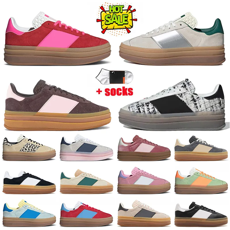 Suede Leather Womens Bold Casual Designer Platform Shoes Collegiate Red Gum Lucid Pink Green Cream Black Leopard Trainers Women dhgate Plate forme