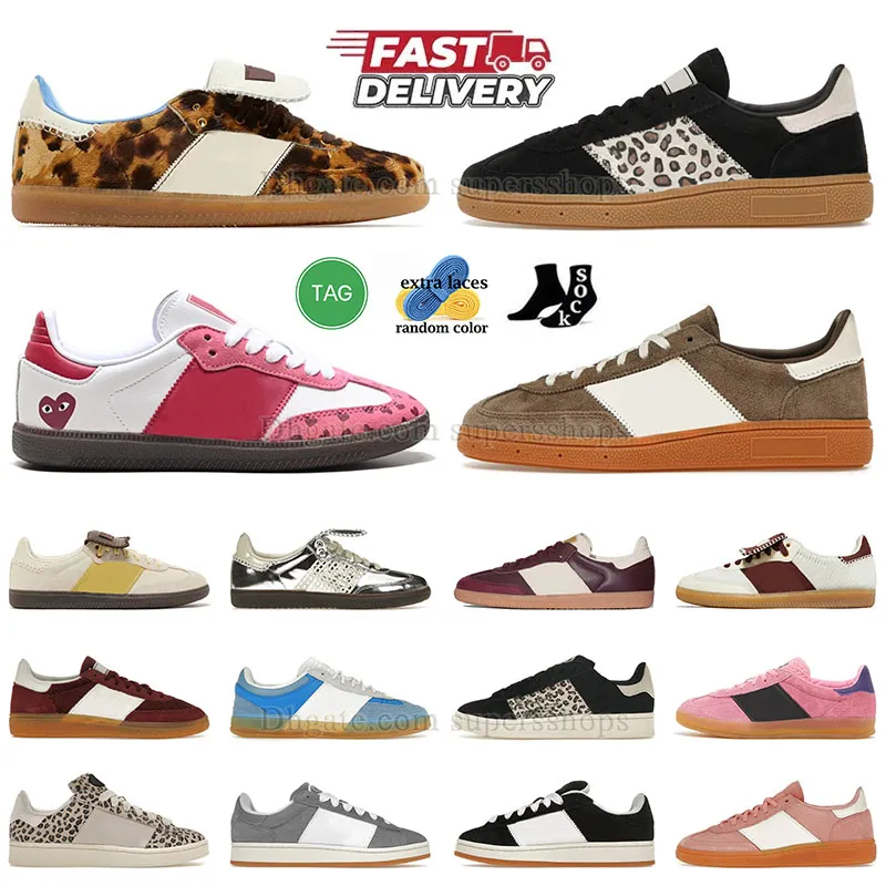 luxe leopard print designer shoes mens womens youth indoor loafers sneakers bad bunny inter maimi rose pink white handball earth brown green red suede trainers