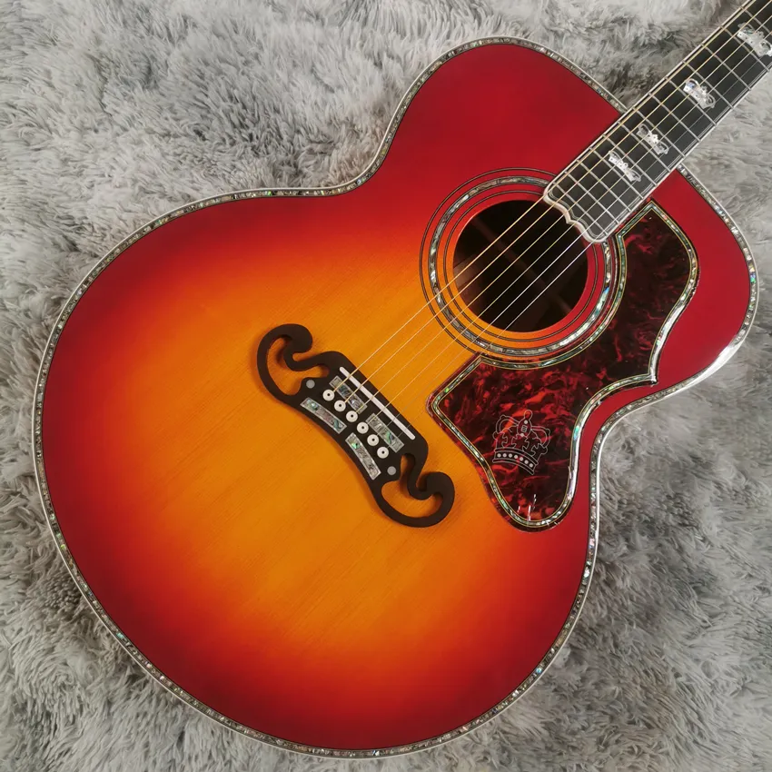 Mold Museum Series Cherry Red All Abalone Shell Acoustic