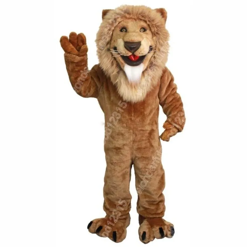 Adult Unisex Lion Mascot Costume Full Sleeve Cotton Broadcloth Cartoon ...