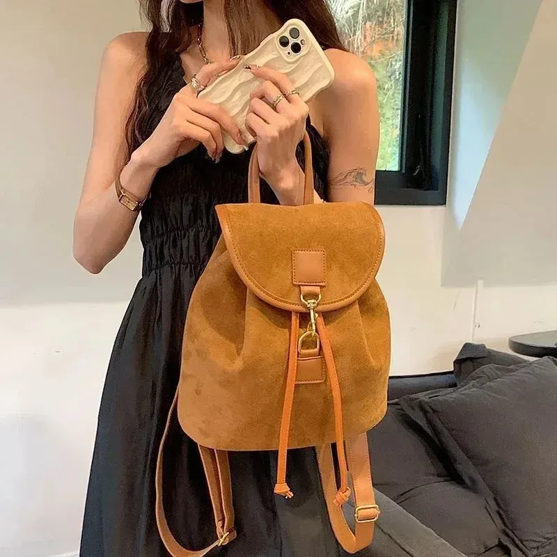 Velvet Backpack Handbag: Fashionable Women's Rucksack, Large Capacity ...