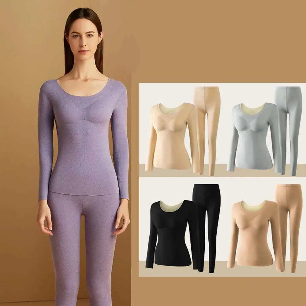 Womens Thermals For Women Seamless Thermal Underwear Set With