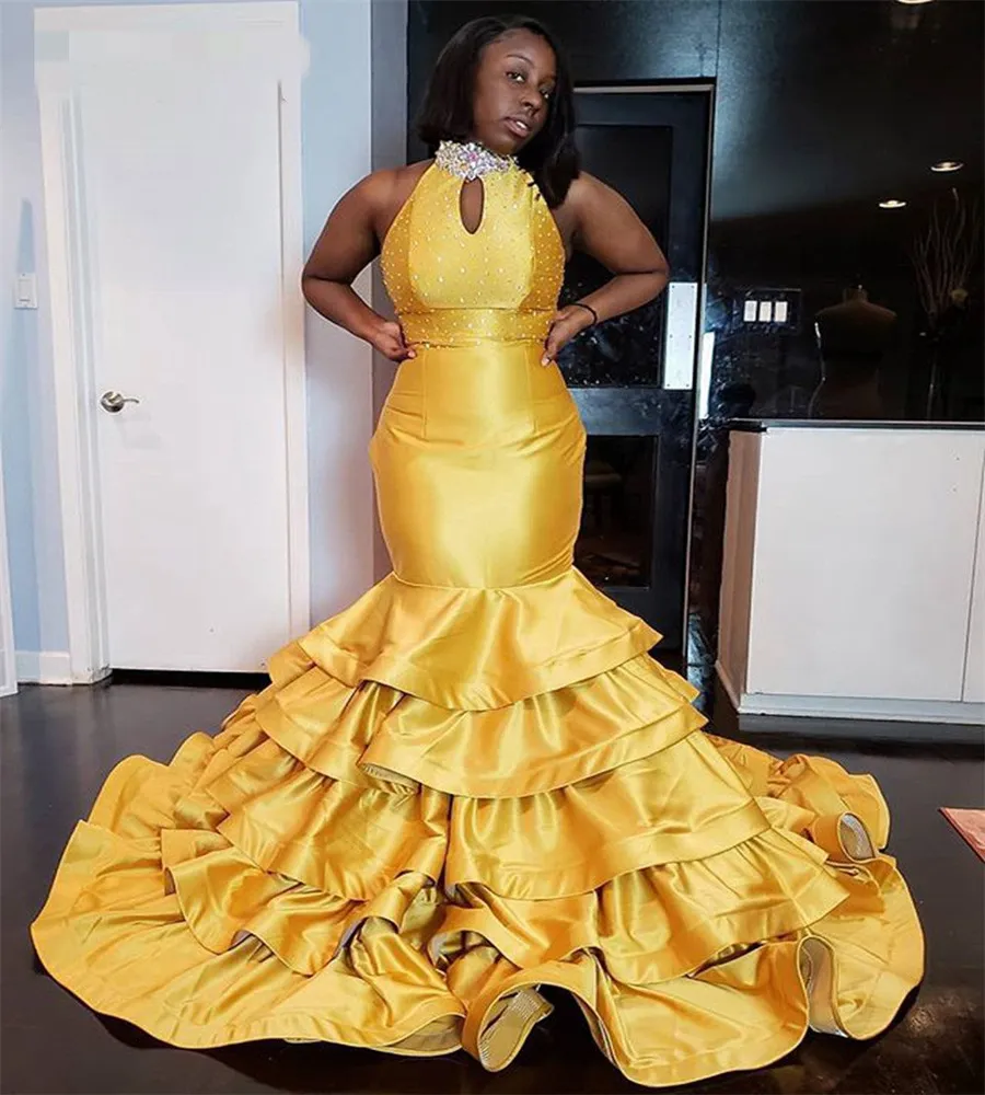 yellow formal plus size dresses /// Sunshine Yellow Plus Size Summer Casual Ditsy Floral Square Neck Puff Sleeve Tiered Maxi Dress, Women's, Size: 4XL