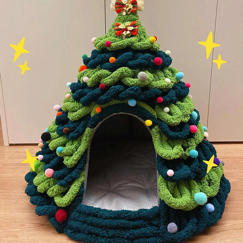 Diy Christmas Cat Christmas Tree Bed Festive Felt Cat House Condo